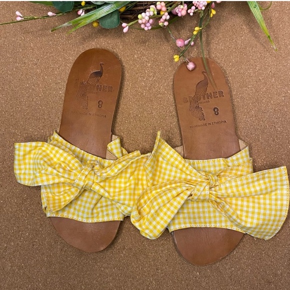 Brother Vellies Yellow Sandals with Playful Bow - Picture 1 of 8